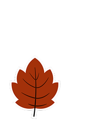 Feuille d’automne rouge orangé stylisée sur fond noir